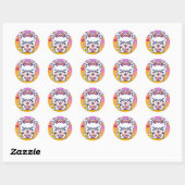 Cute Chibi Kawaii Llama Love Sunset Ronde Sticker (Vel)