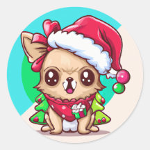 Cute Chibi Kawaii Long Hazard Chihuahua Kerstmis