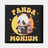 Cute Chibi Kawaii Panda Name School Year On Back B Magneet (Voorkant)