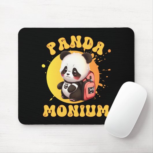 Cute Chibi Kawaii Panda Name School Year On Back B Muismat (Met muis)