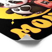 Cute Chibi Kawaii Panda Name School Year On Back B Poster (Hoek)