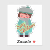 Cute chibi kerstboy sticker (Vel)