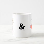 Cute Chibi koppel met bewerkbare namen Koffiemok (Center)