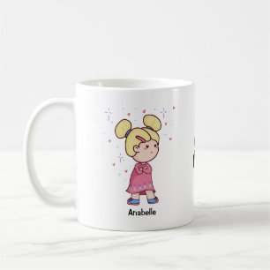Cute Chibi koppel met bewerkbare namen Koffiemok