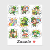 Cute Chibi Leprechaun Lucky Shamrock Set Sticker (Vel)