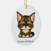 Cute Chibi Maine Coon Kitten Baby Ornament (Rechts)