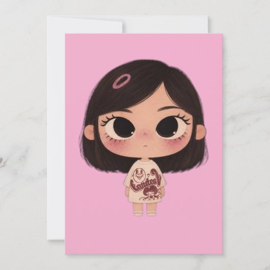 Cute Chibi Meisje Kawaii Wenskaart Kaart (Voorkant)