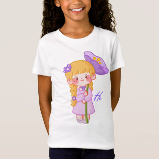 Cute Chibi Meisje Paarse Hoed T-Shirt | Kawaii Kid