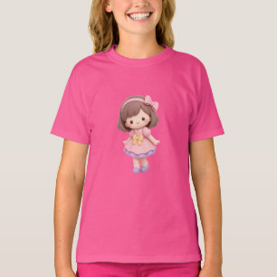 Cute Chibi Meisjes T-shirt voor Meisjes