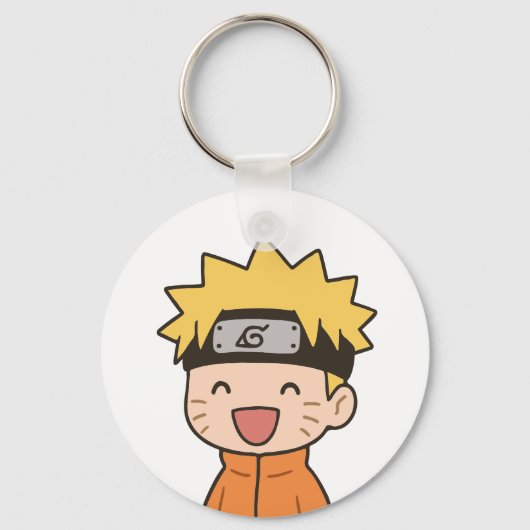 Cute Chibi Ninja Ronde Sleutelhanger - Kawaii Anim (Voorkant)