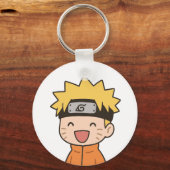 Cute Chibi Ninja Ronde Sleutelhanger - Kawaii Anim (Voorkant)