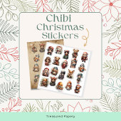 Cute Chibi op maat gesneden vinyl sticker vel