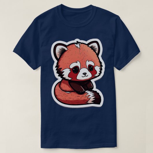 Cute Chibi Red Panda 2 T-shirt (Design voorkant)