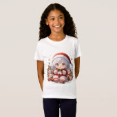 Cute Chibi Santa Kid's Christmas T-shirt (Voorkant volledig)