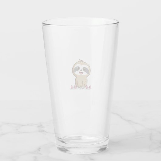 Cute Chibi Sloth Workout � Funny Kawaii Gym Animal Glas (Achterkant)