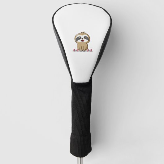 Cute Chibi Sloth Workout � Funny Kawaii Gym Animal Golfheadcover (Voorkant)