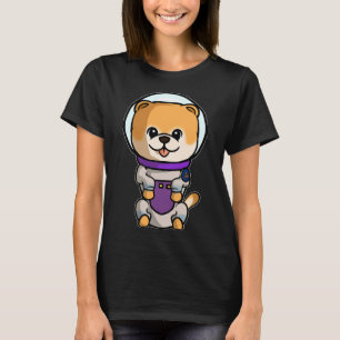 Cute Chibi Space Dog Pomeranian Puppy Posing T-shirt