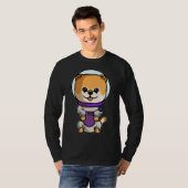 Cute Chibi Space Dog Pomeranian Puppy Posing T-shirt (Voorkant volledig)