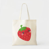 Cute Chibi Strawberry Afbeelding Tote Bag (Voorkant)