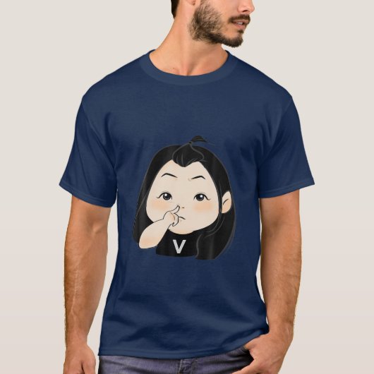 Cute Chibi Style Kawaii Anime Girl T-shirt (Voorkant)