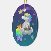 Cute Chibi Unicorn, Rainbow en Stars ornament (Links)