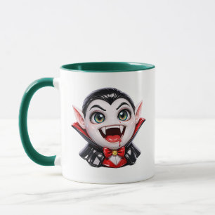 Cute Chibi Vampier Cartoon Karakter Spooky Mok