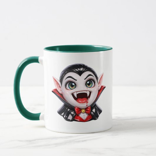 Cute Chibi Vampier Cartoon Karakter Spooky Mok (Links)