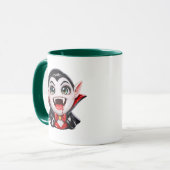 Cute Chibi Vampier Cartoon Karakter Spooky Mok (Voorkant links)
