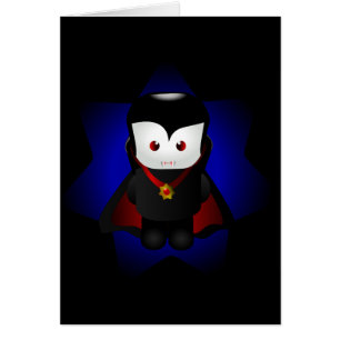 Cute Chibi Vampire Card - Donkere achtergronden