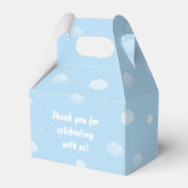 Cute Chic Blue Elephant Boy Baby shower Bedankt Bedankdoosjes (Achterkant)