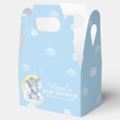 Cute Chic Blue Elephant Boy Baby shower Bedankt Bedankdoosjes (Geopend)