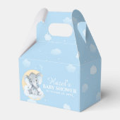 Cute Chic Blue Elephant Boy Baby shower Bedankt Bedankdoosjes (Voorkant Zijde)