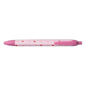 Cute Chic Blush Pink Red Hearts gepersonaliseerd Zwarte Inkt Pen (Achterkant)