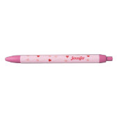 Cute Chic Blush Pink Red Hearts gepersonaliseerd Zwarte Inkt Pen (Voorkant)
