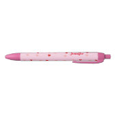 Cute Chic Blush Pink Red Hearts gepersonaliseerd Zwarte Inkt Pen (Bodem)