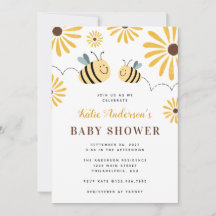 Cute Chic Bumblebee en Sunflower Baby shower