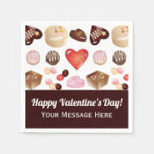 Cute Chic Chocolade Candy Hart Valentijn Papier Servet (Voorkant)