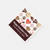 Cute Chic Chocolade Candy Hart Valentijn Papier Servet (Hoek)