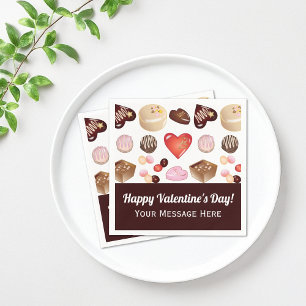 Cute Chic Chocolade Candy Hart Valentijn Papier Servet