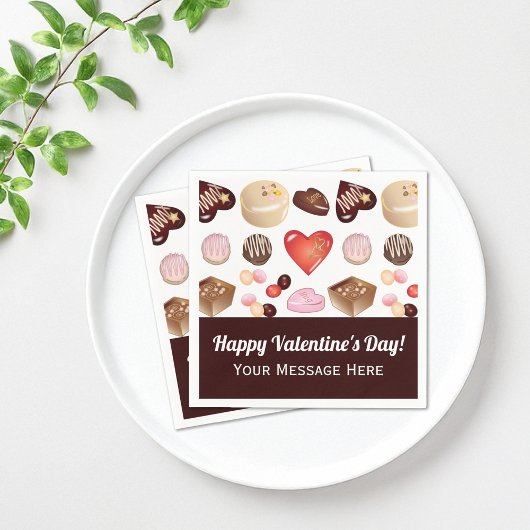 Cute Chic Chocolade Candy Hart Valentijn Papier Servet