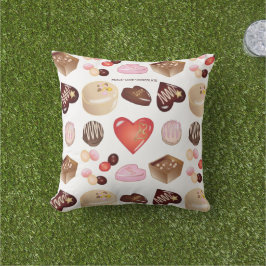 Cute Chic Chocolade Hartjes Patroon Buitenkussen