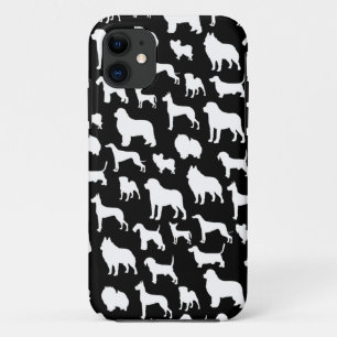Cute & Chic Dog Silhouette Design op zwart iPhone 11 Hoesje