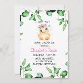 Cute Chic Ducking Green Ivy Leaves Baby shower Kaart (Voorkant)