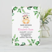 Cute Chic Ducking Green Ivy Leaves Baby shower Kaart (Staand voorkant)