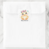 Cute Chic Ducking Pink Rose Gold Baby shower Vierkante Sticker (Tas)