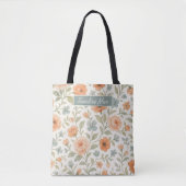 Cute Chic Frans Bloemmotief Winkel Tote Bag (Voorkant)