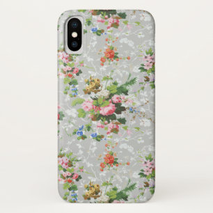 Cute Chic Girly Floral-Grey Background Case-Mate iPhone Case