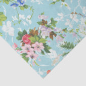 Cute Chic Girly Floral-Pastel Blue Background Tissuepapier (Detail)