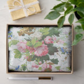 Cute Chic Girly Floral-White Background Tissuepapier (Geschenk)