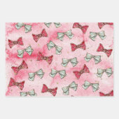 Cute Chic Kerstmis Wrearies and Bows Inpakpapier Vel (Voorkant 3)